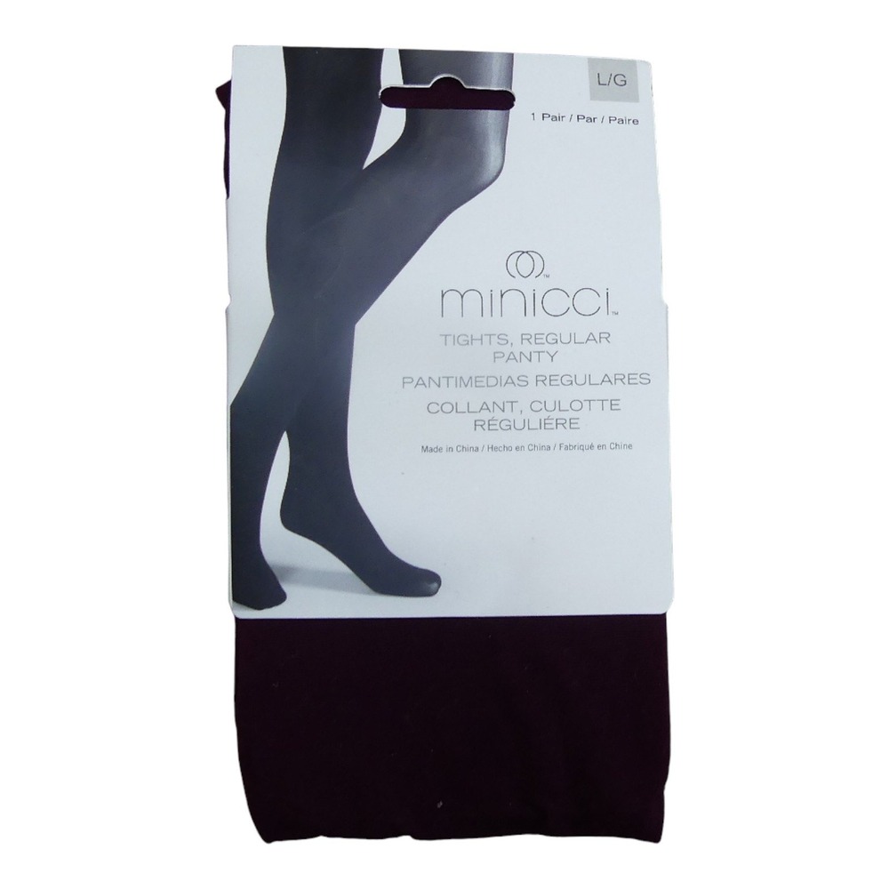 Minicci Tights Women Large Burgundy Regular Panty Opaque Hosiery